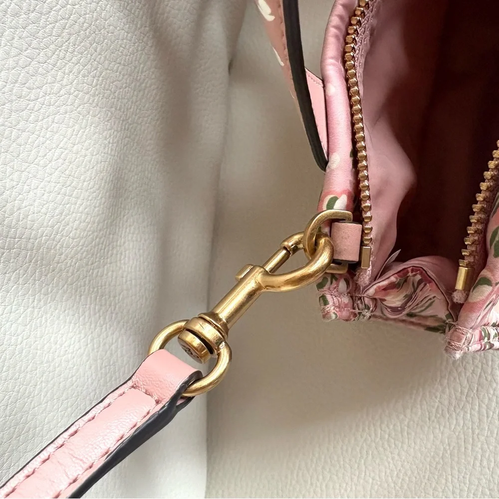 Rare Tory Burch Pink Floral Mini Ella aka Micro Ella Tote - Picture 6 of 14